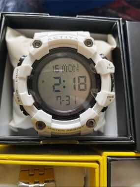 Ativa White and Black Digital Sports Watch